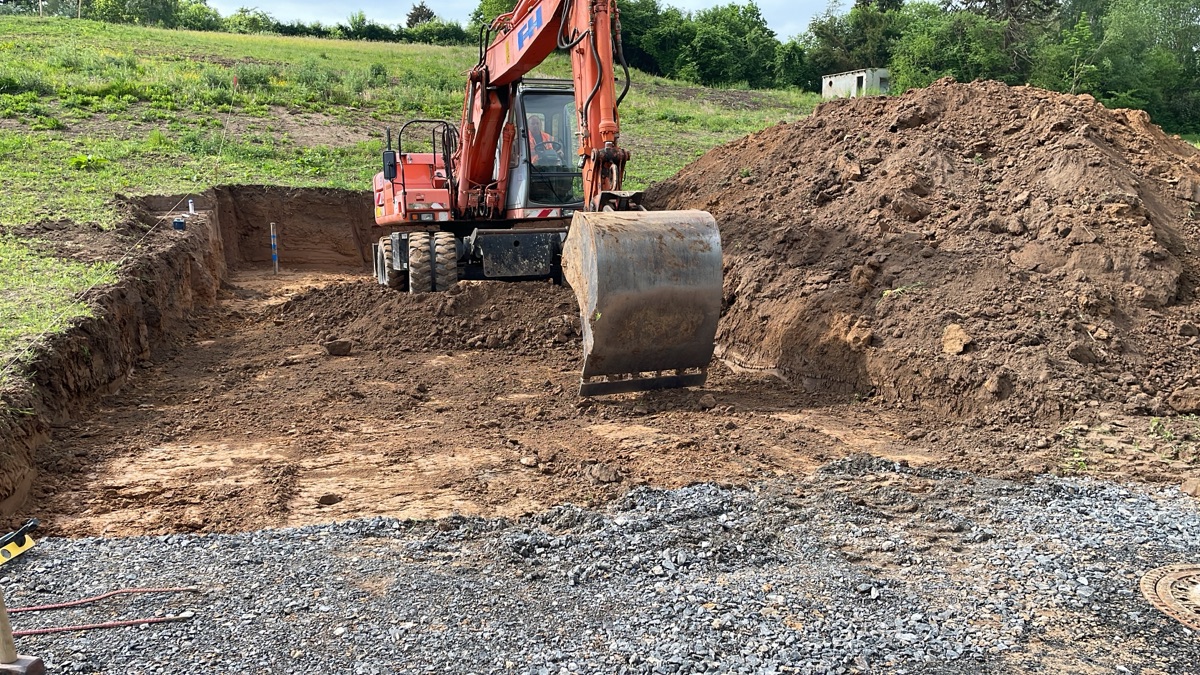 Baustelle vor Erdarbeiten